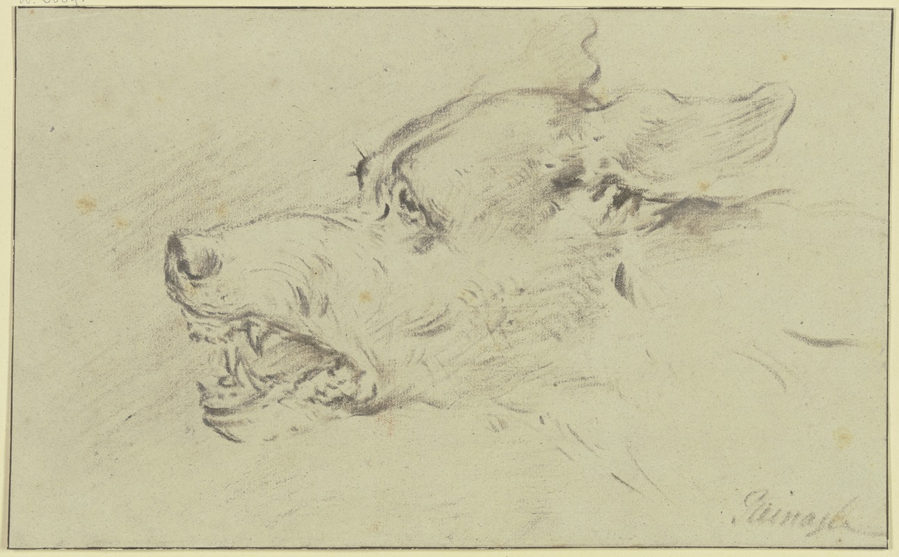 Bellender Hundekopf nach links by Филип Рейнэйгл — digital art print download