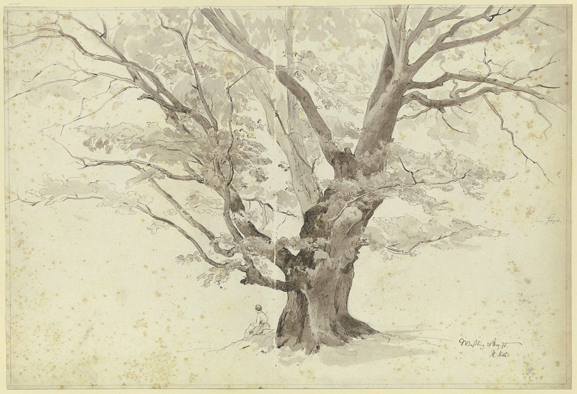 Oak tree near Weßling by Филипп Рёт, 1875 — digital art print download