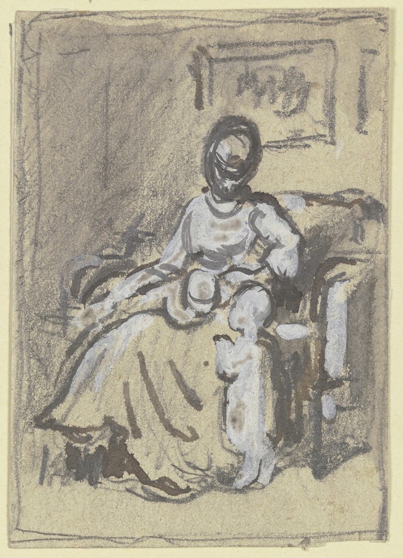 Sitzende Frau mit zwei Kindern — Philipp Rumpf