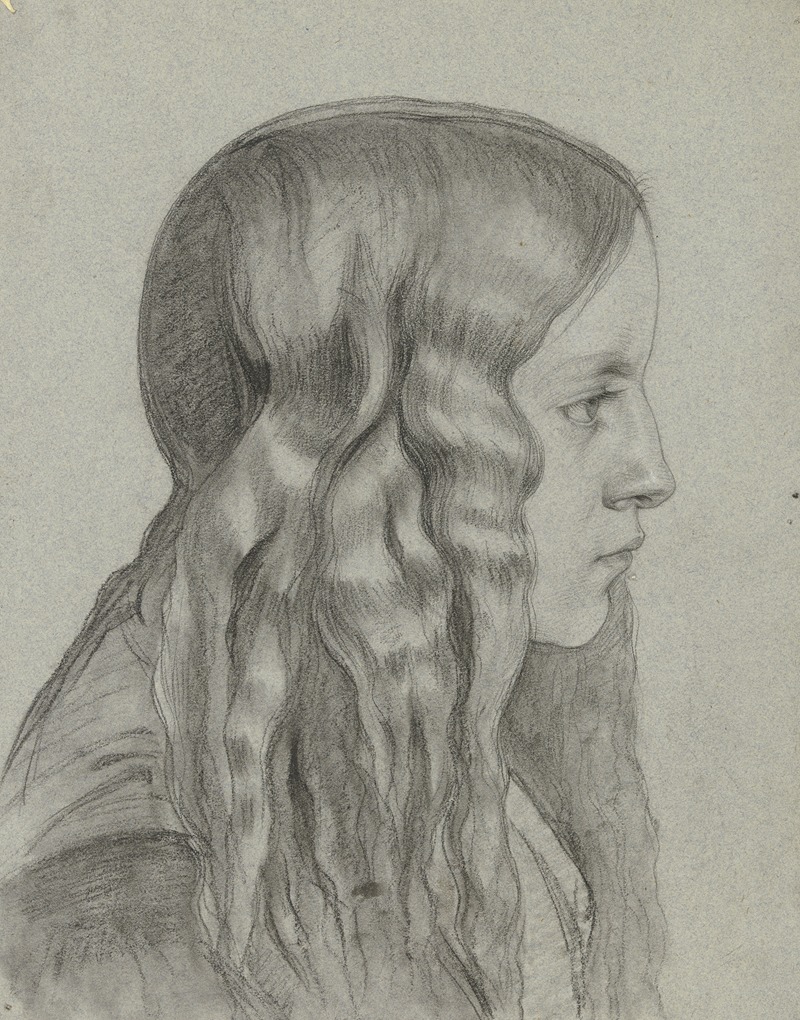 Junges Mädchen mit langem Haar by Филипп Винтерверб — digital art print download