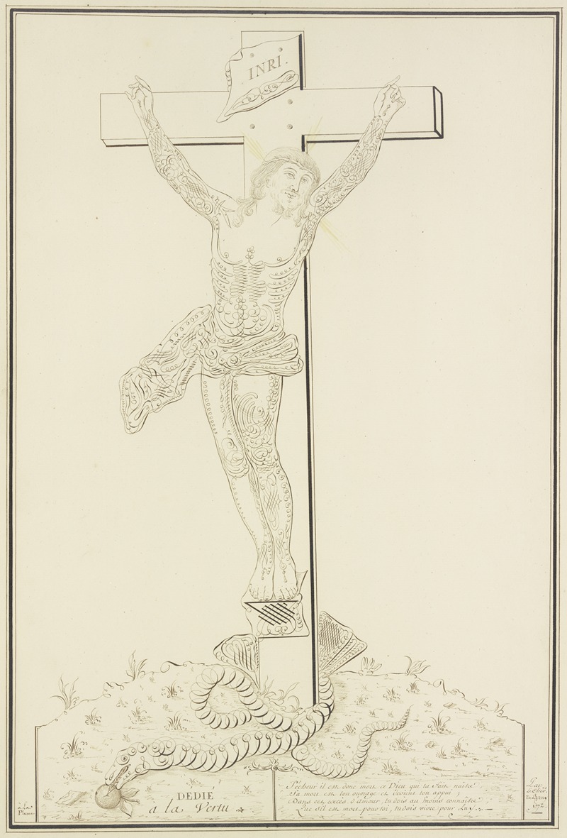 Christ on the cross by Pierre-Jean-Paul Berny de Nogent, 1772 — digital art print download