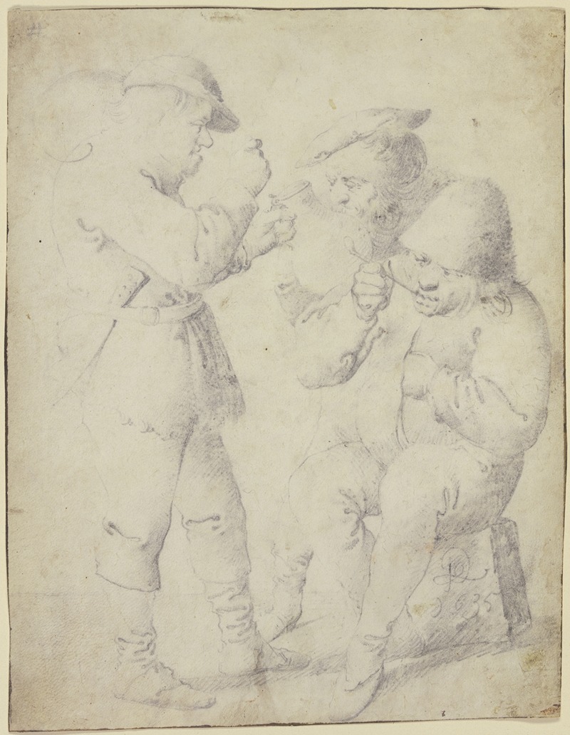 Three farmers by the wine jug — Pieter Jansz. Quast