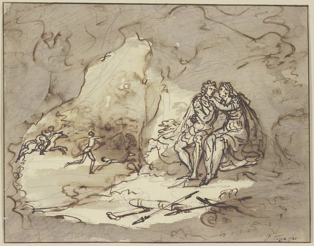 Liebespaar in einer Höhle by Pieter Tanjé — digital art print download