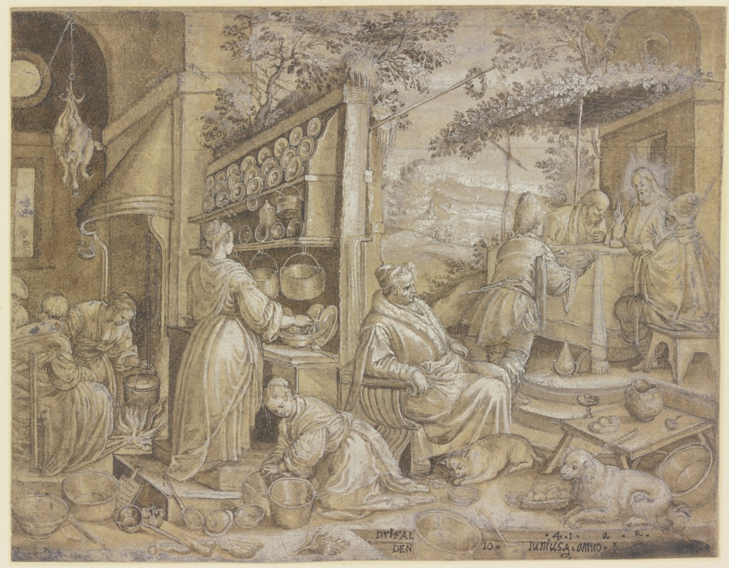 Christ in Emmaus by Raphael Sadeler the Elder — digital art print download
