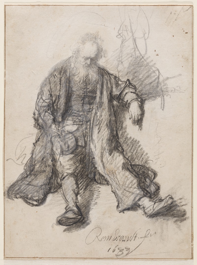 Old Man Seated (The Drunken Lot) — Рембрандт ван Рейн