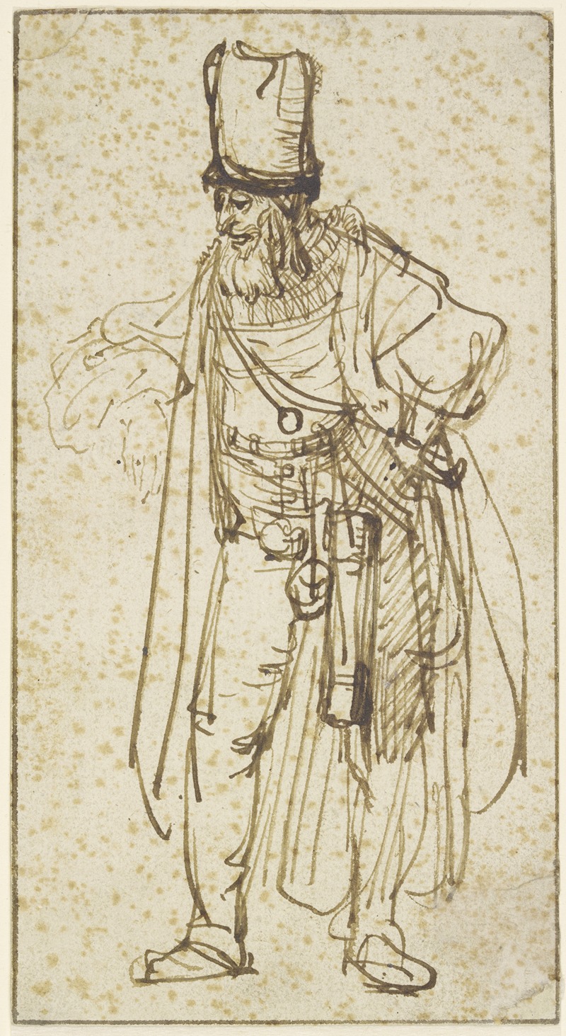 Schauspieler mit hoher Kappe by Рембрандт ван Рейн — digital art print download