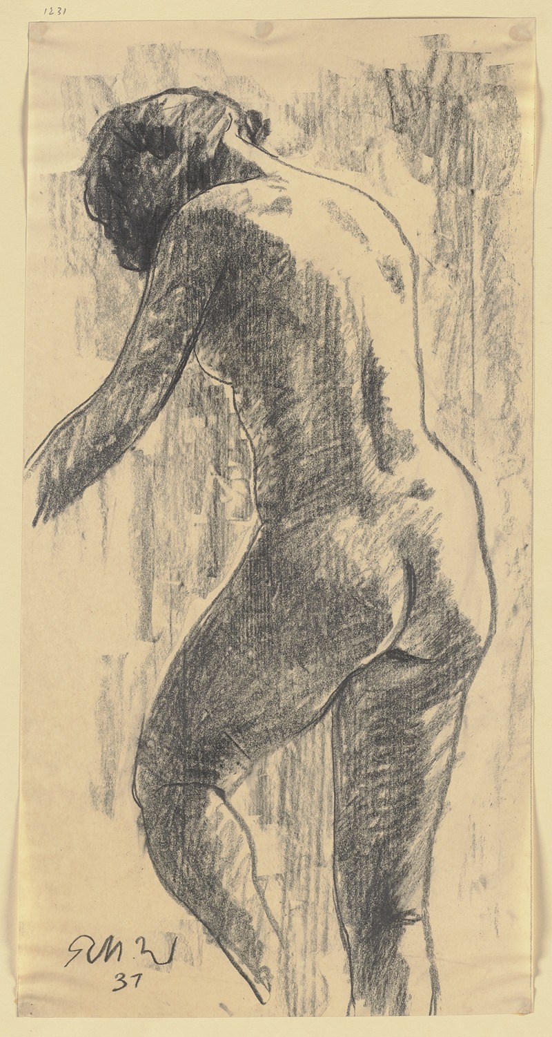 Female nude from behind by Richard Martin Werner, 1931 — digital art print download