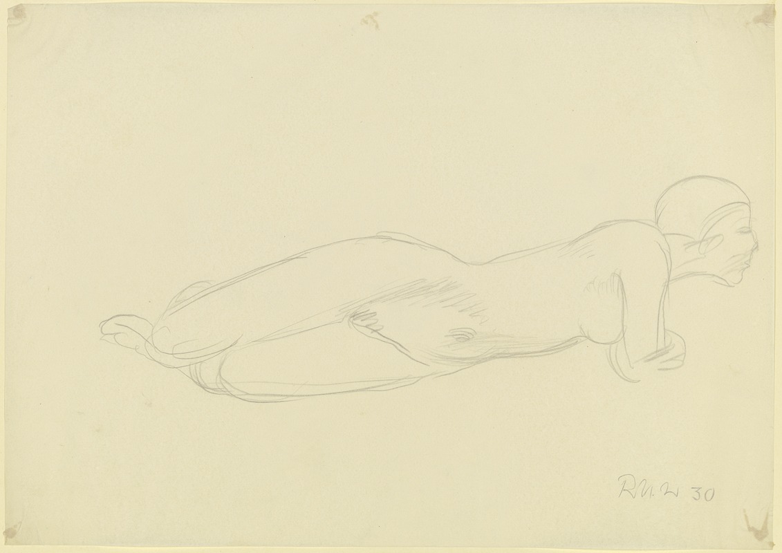 Female nude, reclining by Richard Martin Werner, 1930 — digital art print download