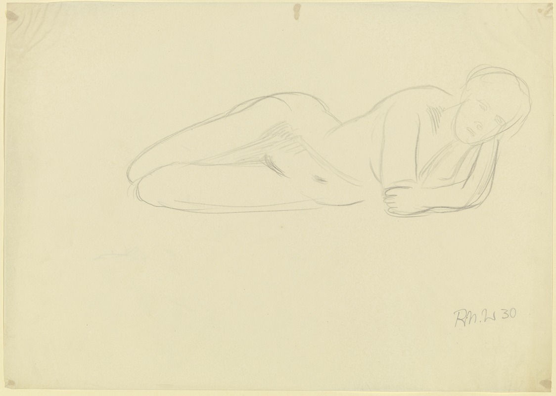 Female nude, reclining by Richard Martin Werner, 1930 — digital art print download