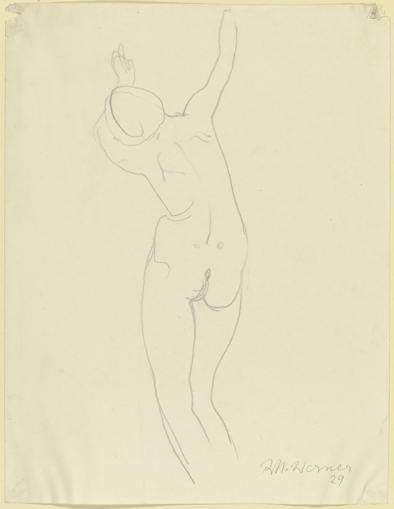 Female nude, standing by Richard Martin Werner, 1929 — digital art print download
