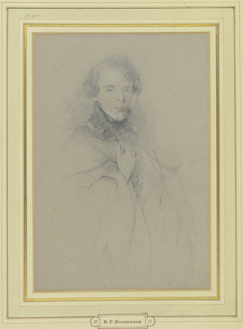 Selbstbildnis im Mantel, Kniestück — Richard Parkes Bonington