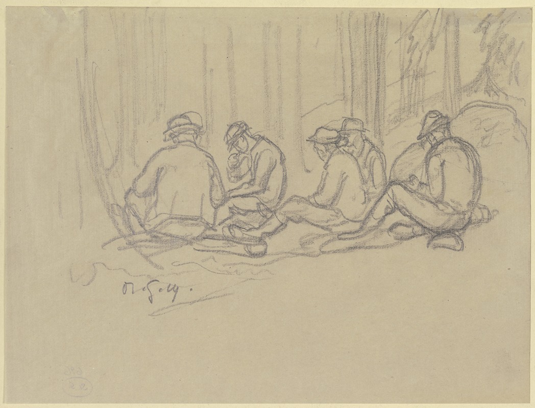 Resting forest workers by Rudolf Gudden — digital art print download