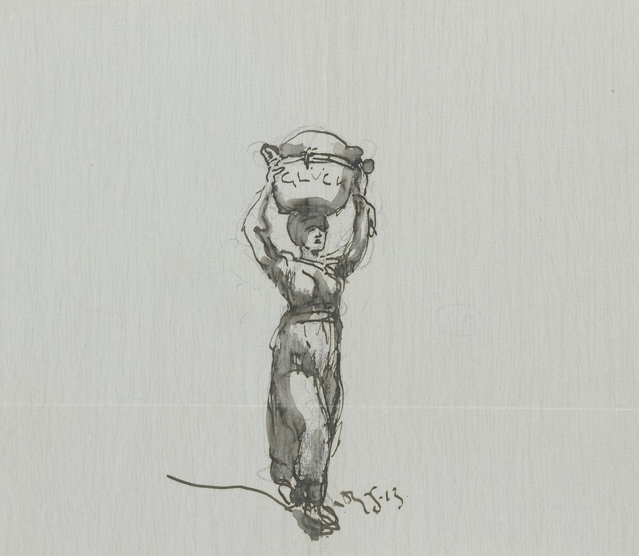 Washerwoman ('happiness') by Рудольф Гудден, 1913 — digital art print download