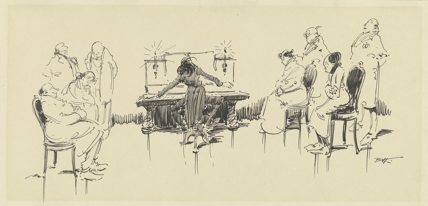 The piano player by Rudolf Hesse — digital art print download