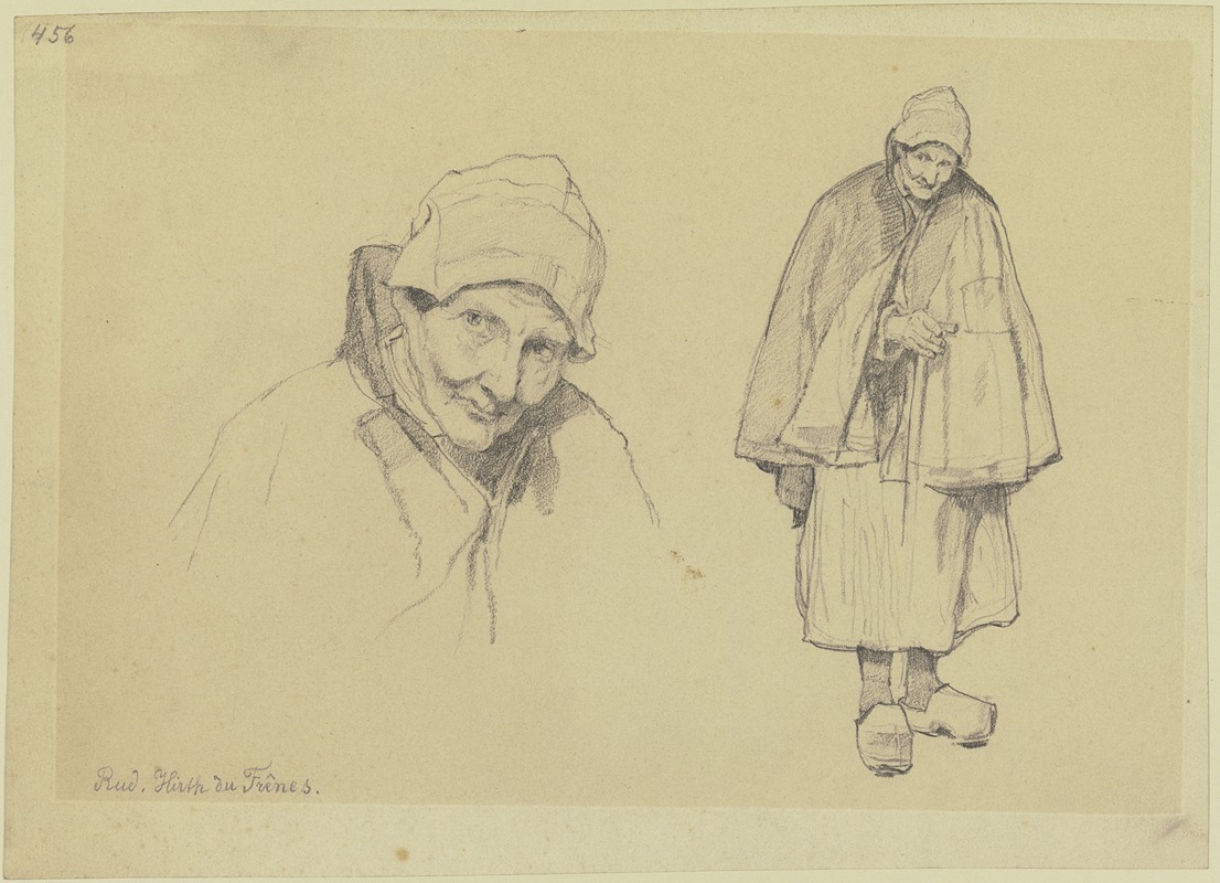 Old woman by Рудольф Хирт дю Френ — digital art print download