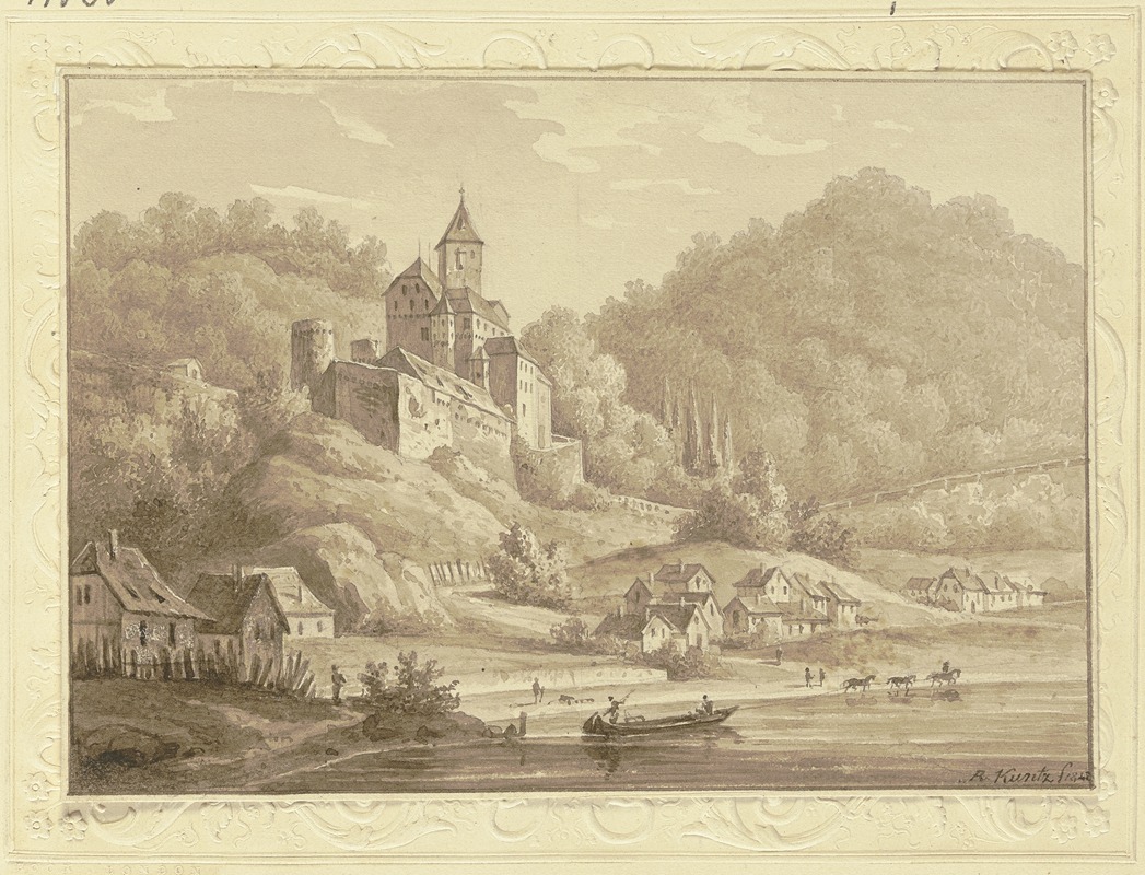 Burg auf einem Hügel an einem Fluss — Rudolf Kuntz