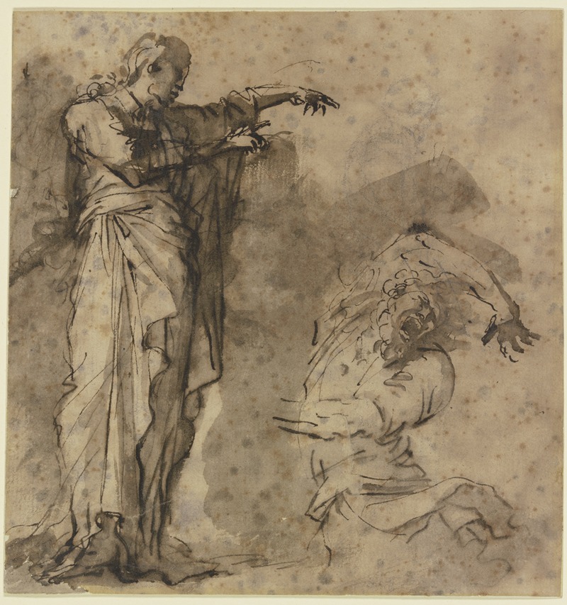 Study for 'Christ Exorcising a Demon' by Сальватор Роза — digital art print download