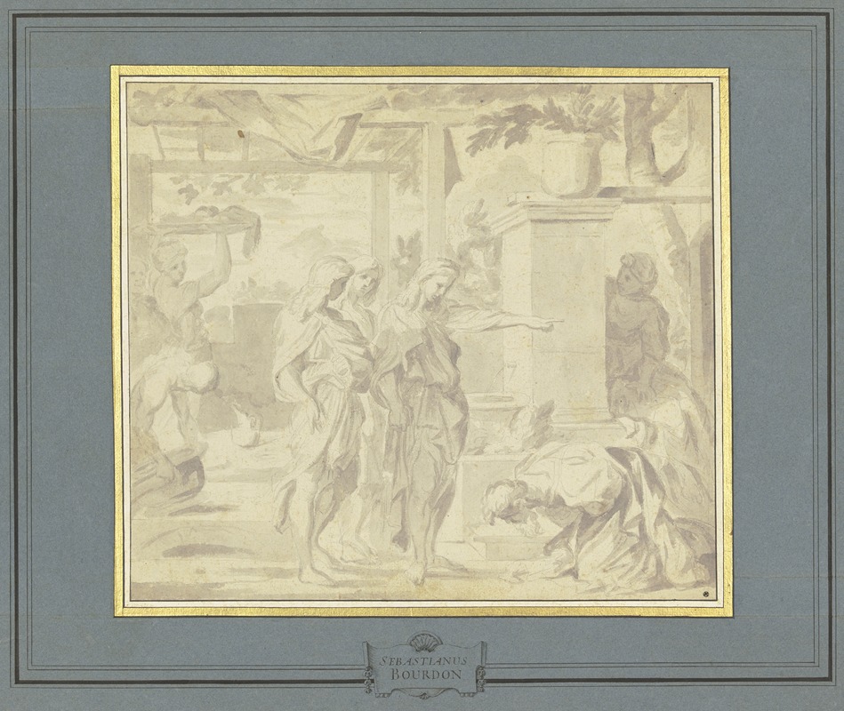 Abraham und die drei Engel by Себастьен Бурдон — digital art print download