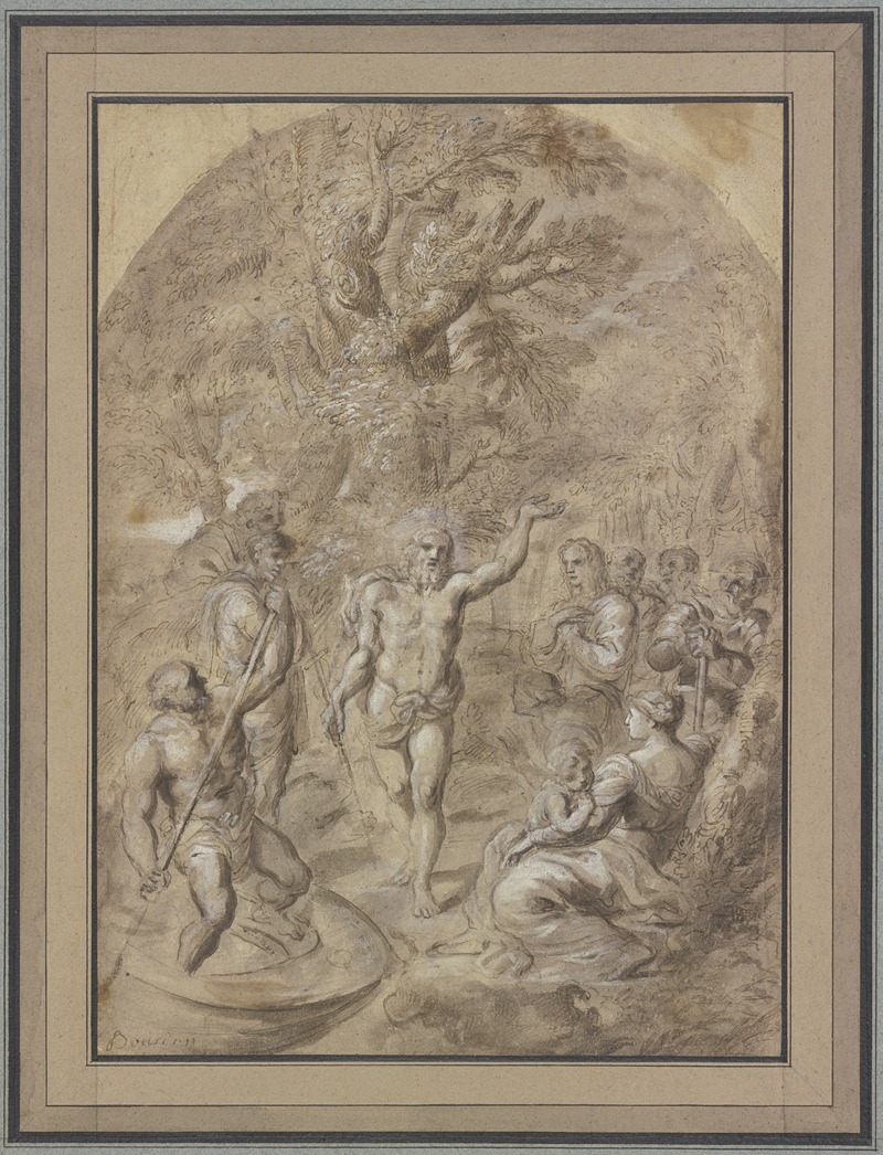 Johannes predigt in der Wüste by Себастьен Бурдон — digital art print download