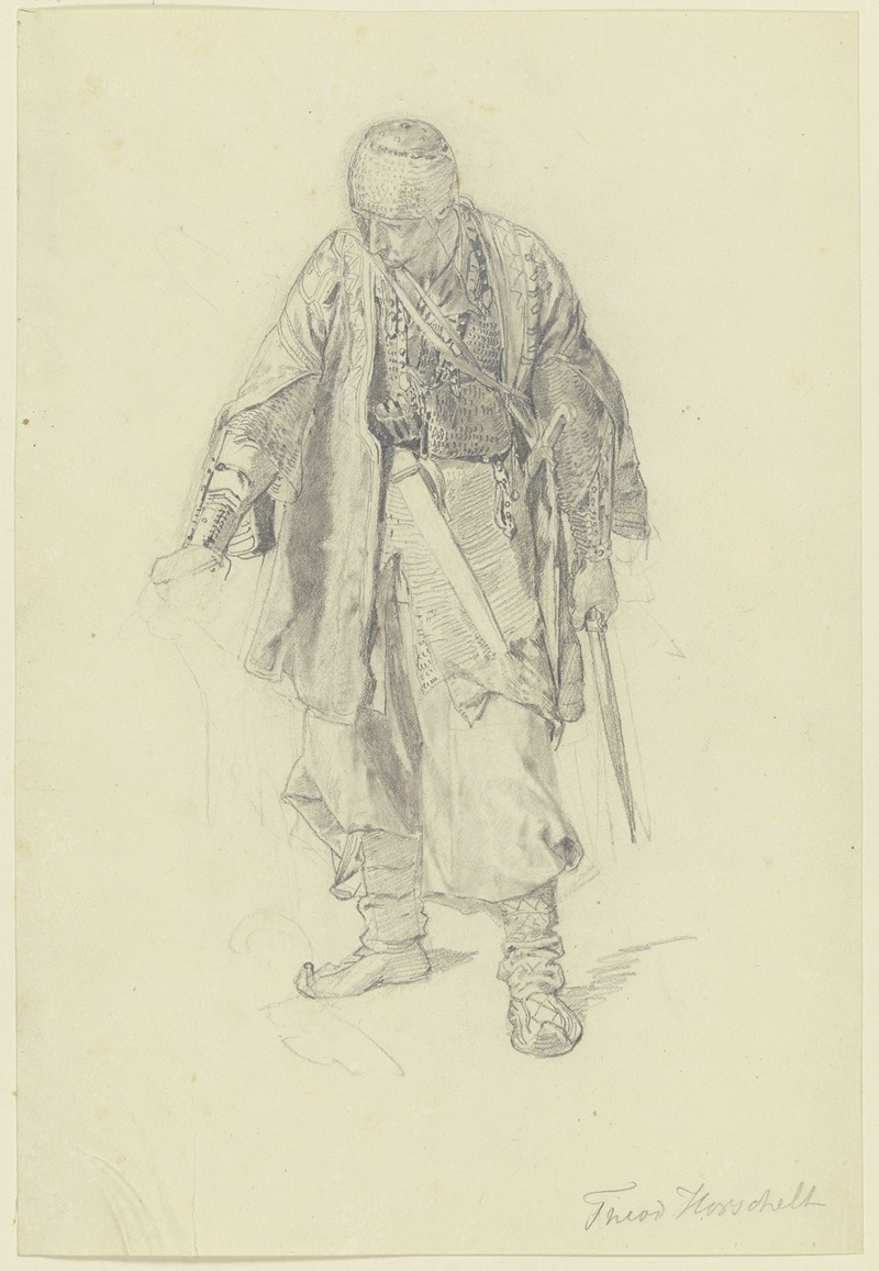 Tscherkessischer Krieger in voller Ausrüstung — Theodor Horschelt