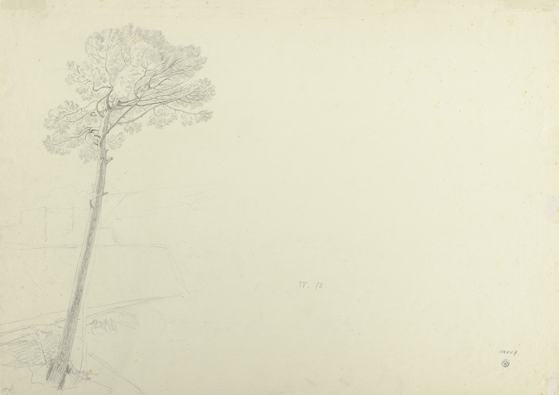 Tree in a landscape by Теодор Пелисье — digital art print download