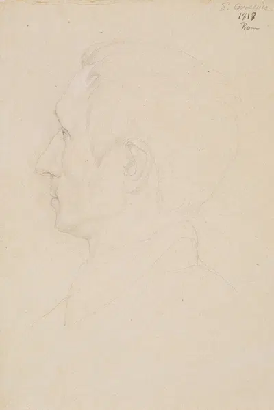 Portrait of Peter Cornelius by Theodor Rehbenitz, 1818 — digital art print download