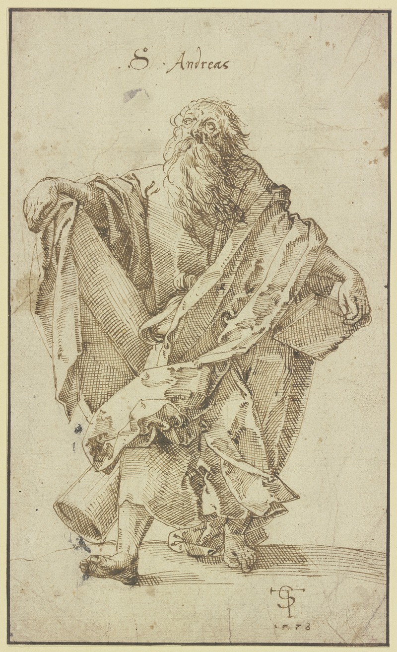 Andrew the Apostle by Tobias Stimmer, 1578 — digital art print download
