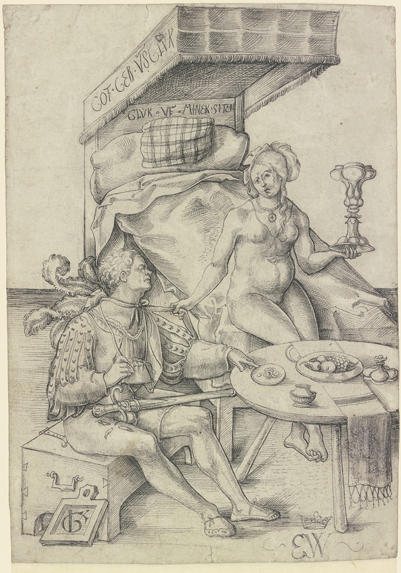 Swiss mercenary with a prostitute by Urs Graf — digital art print download