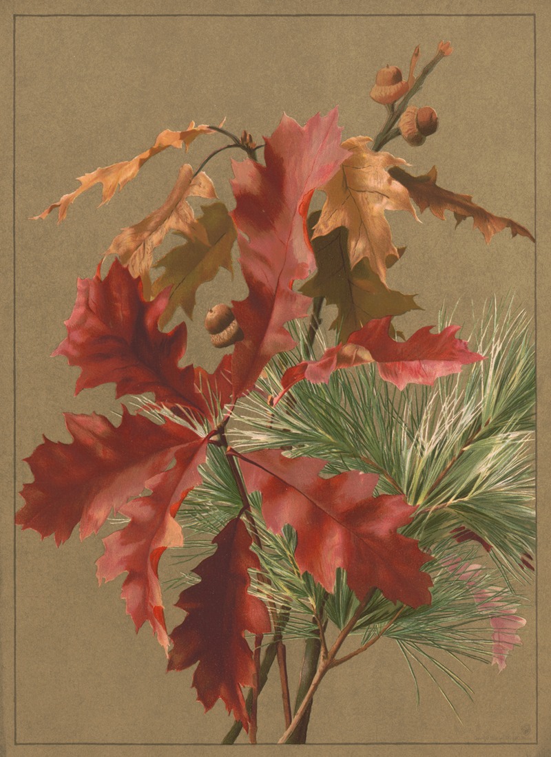 Autumn leaves, no. 1 by Ellen Fisher, 1886 — digital art print download