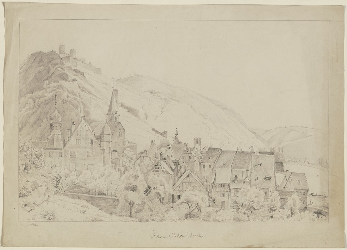 Ansicht von Alken an der Mosel — Victor Müller