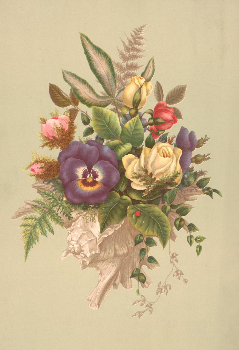 Bouquet no. 86 by Olive E Whitney, 1879 — digital art print download