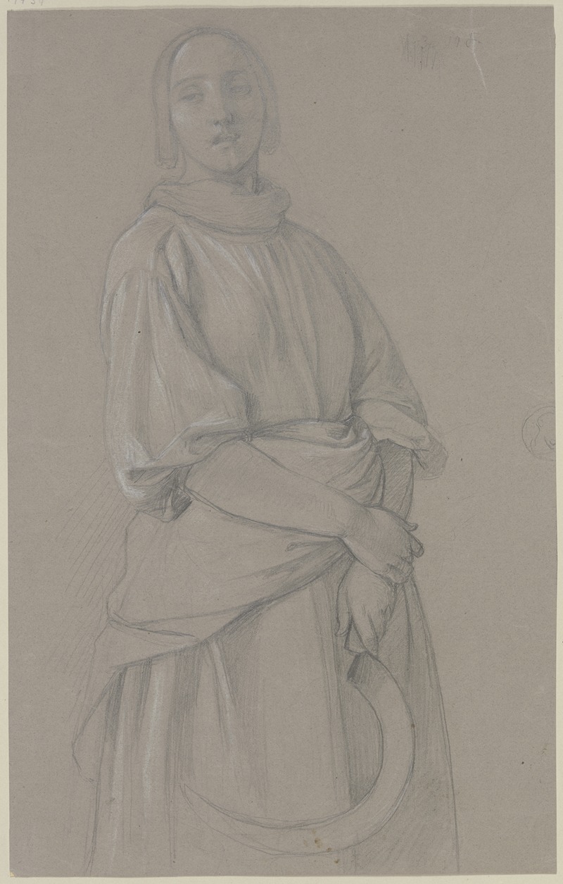 A female reaper with a scythe — Jakob Becker