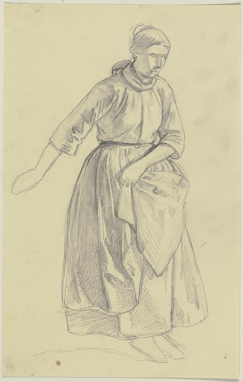 Bauersfrau, die Hand an der Schürze — Jakob Becker