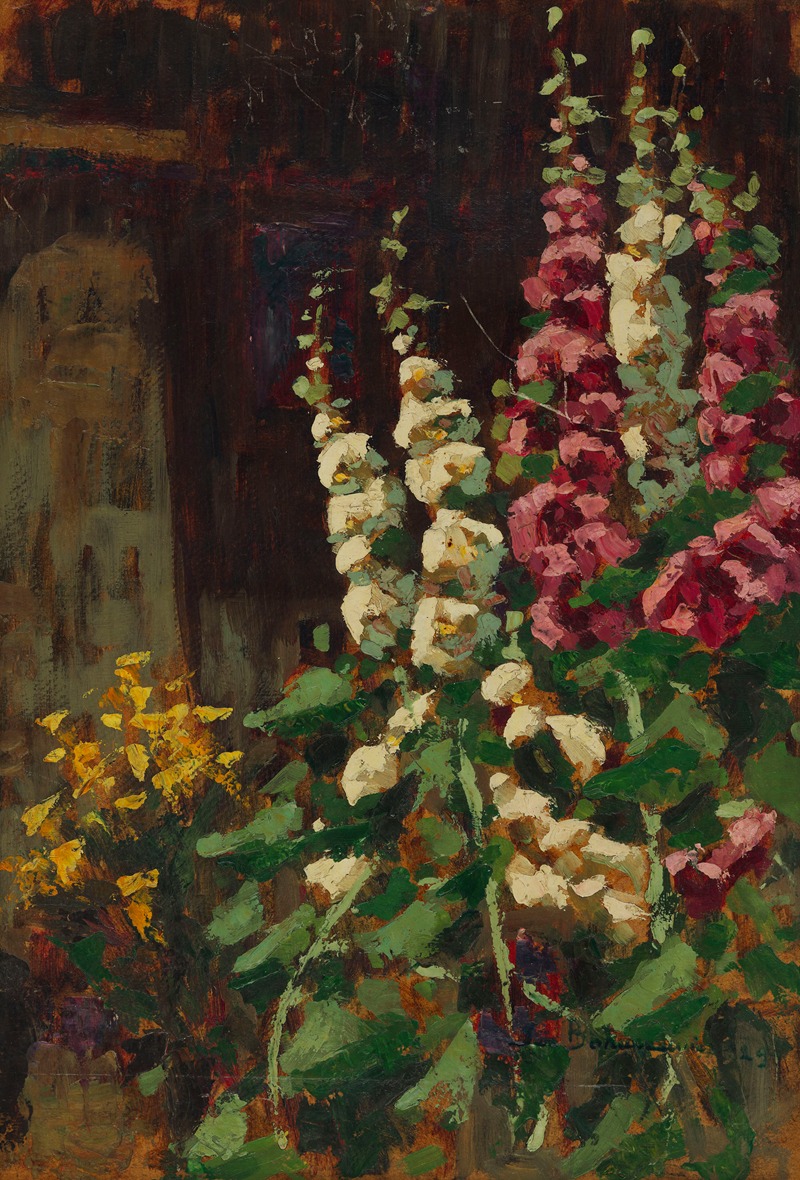 Hollyhocks in the Sun by Ян Бохушевич, 1929 — digital art print download