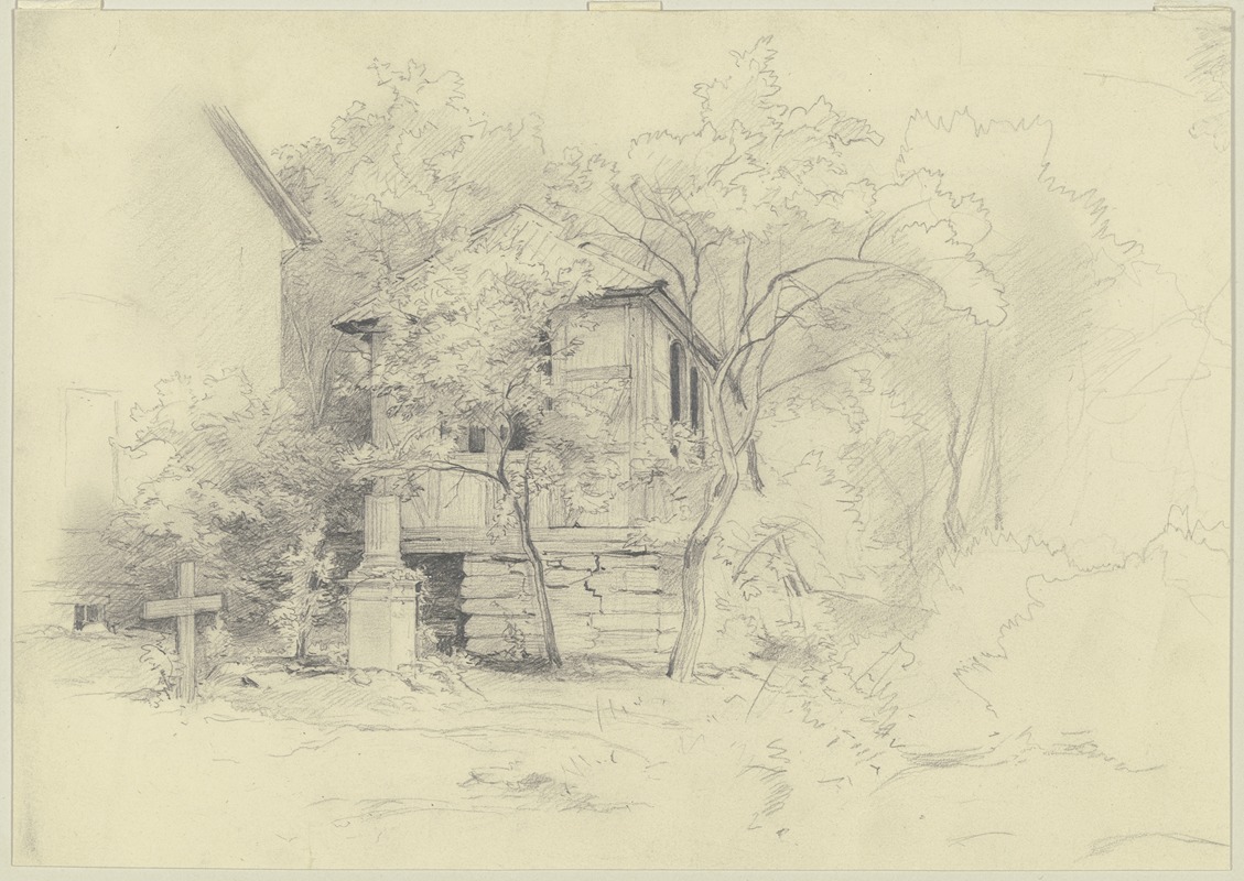 Fachwerkhäuschen auf einem Friedhof — Jakob Becker