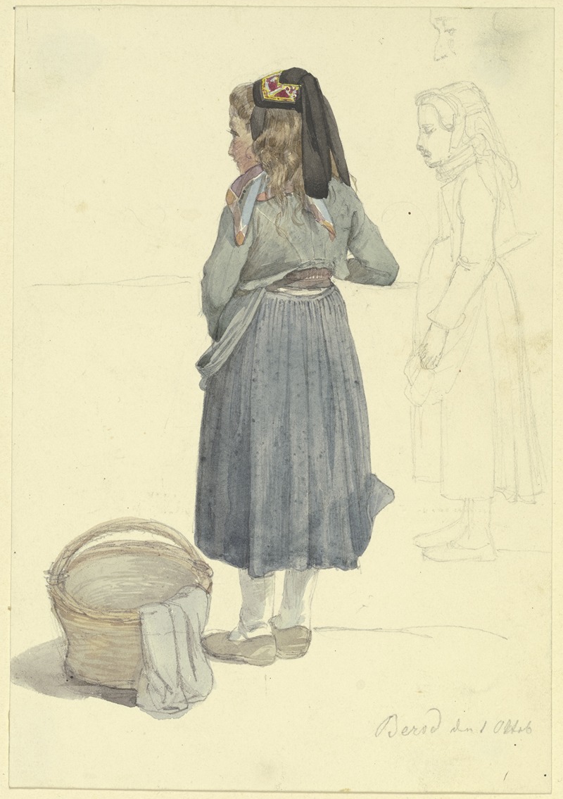 Farm girl with basket — Jakob Becker