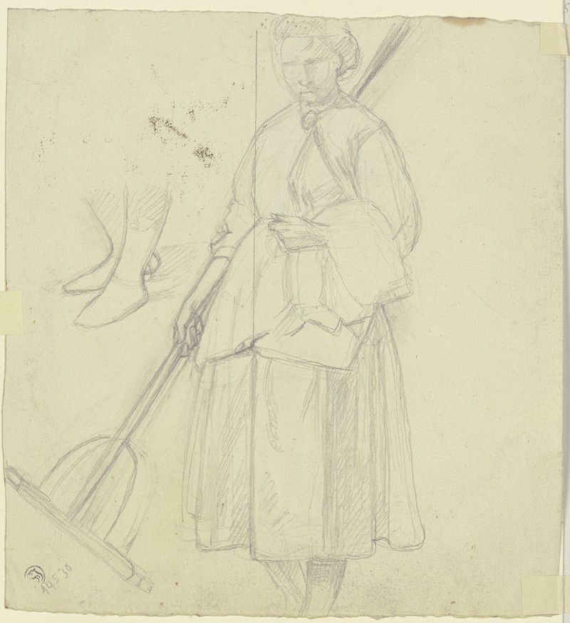 Farmwoman with a rake by Якоб Беккер — digital art print download