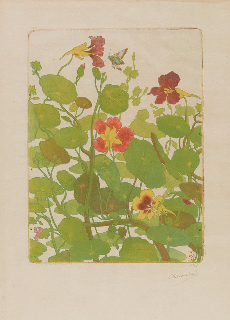 Capucines et papillon by Шарль-Луи Удар, 1898 — digital art print download