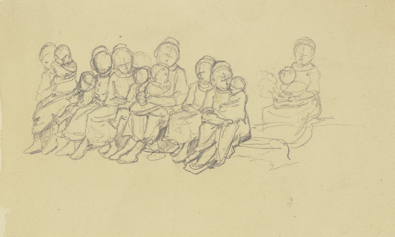 Group of children by Якоб Беккер — digital art print download