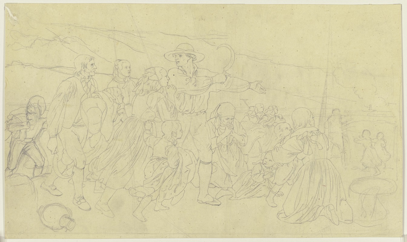 Gruppe von Bauern im Freien — Jakob Becker