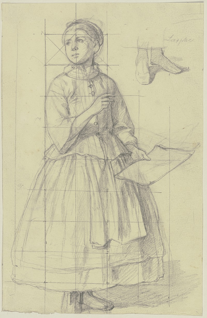 Mädchen mit einem Papierbogen by Jakob Becker — digital art print download