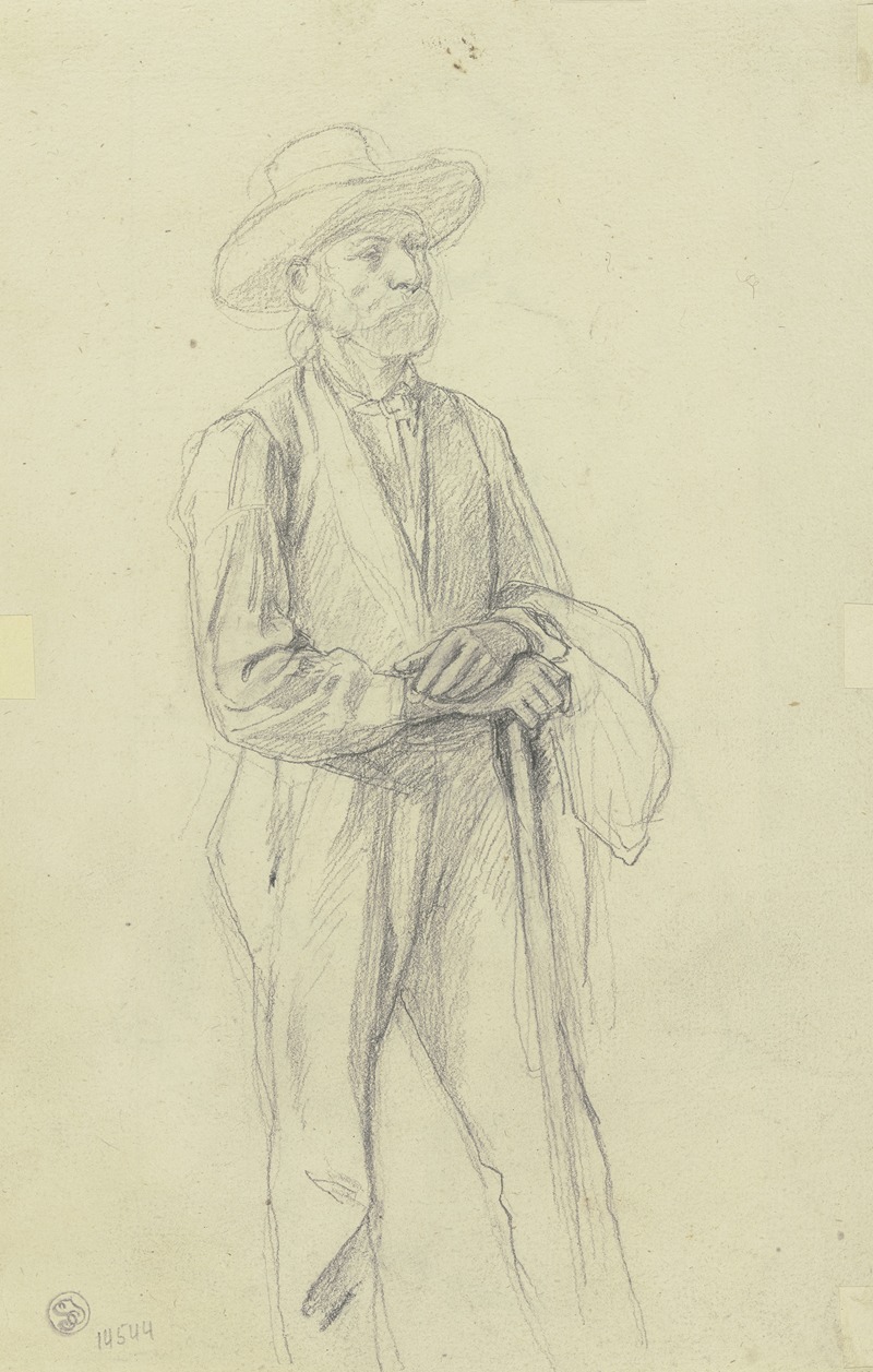 Peasant with hat and walking stick by Якоб Беккер — digital art print download