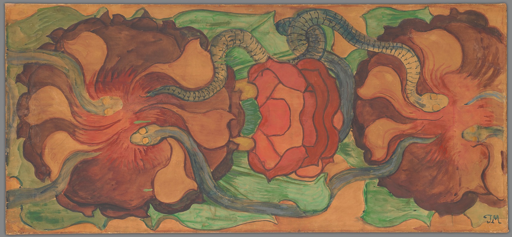 Snakes among Roses by Юзеф Мехоффер, 1901 — digital art print download