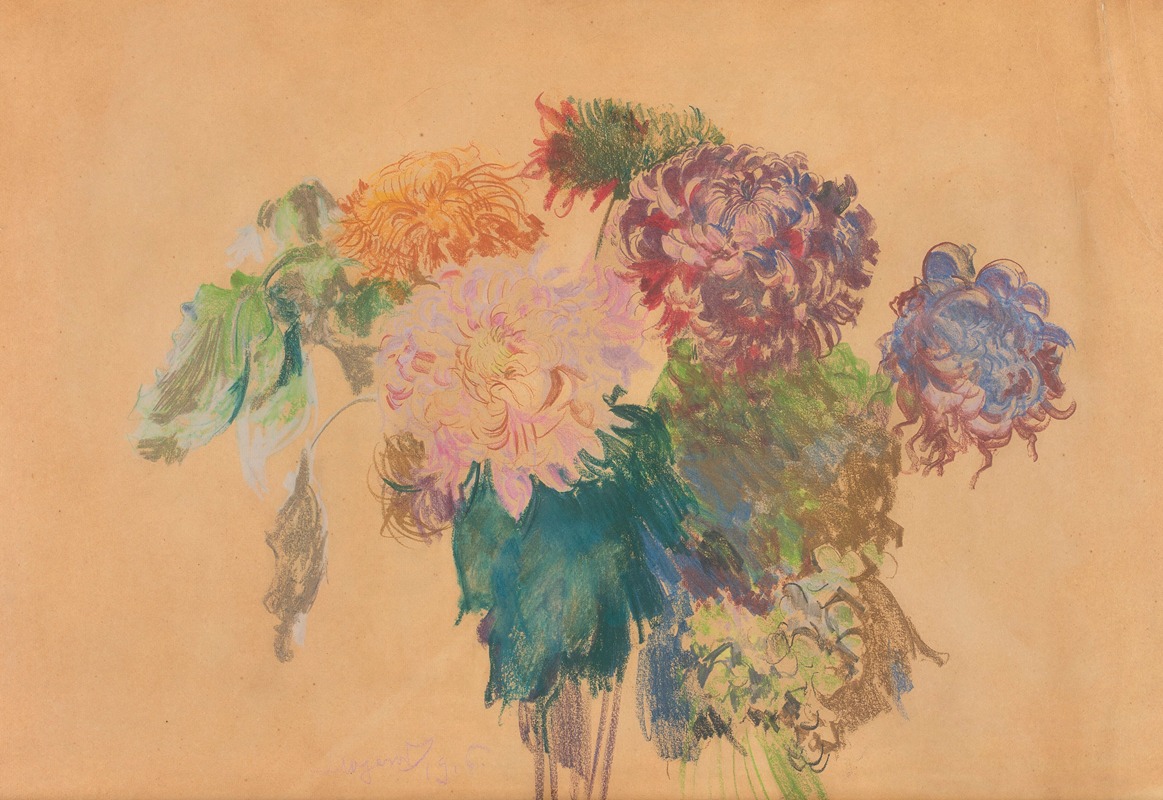 Chrysanthemums by Леон Вычулковский, 1916 — digital art print download