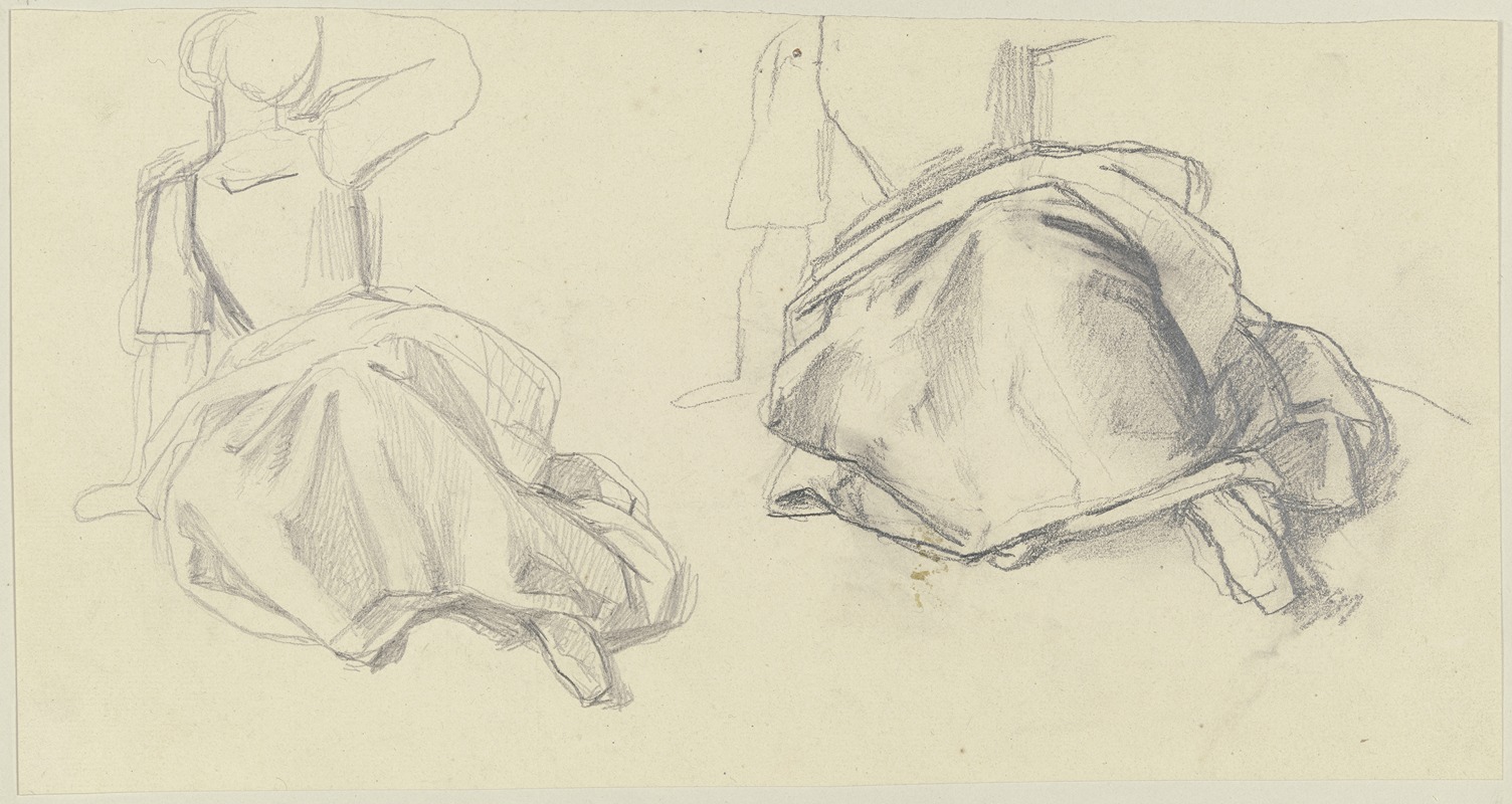 Studienblatt; Auf der Erde sitzende Frau — Jakob Becker