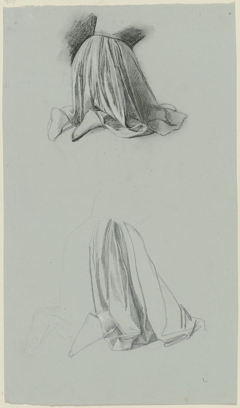 Studienblatt; Kniende weibliche Gewandfigur — Jakob Becker