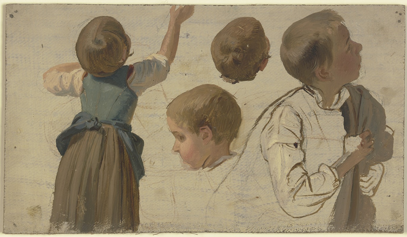 Studies of a child. by Якоб Беккер — digital art print download