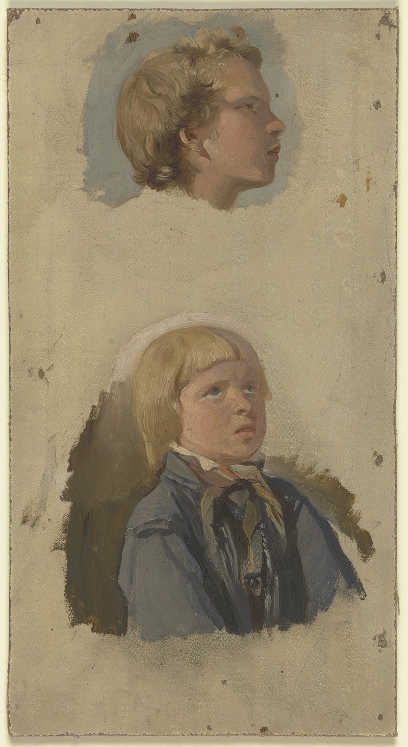 Study of a head of two boys — Jakob Becker