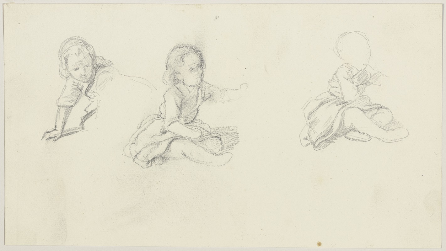 Three studies of children by Якоб Беккер — digital art print download