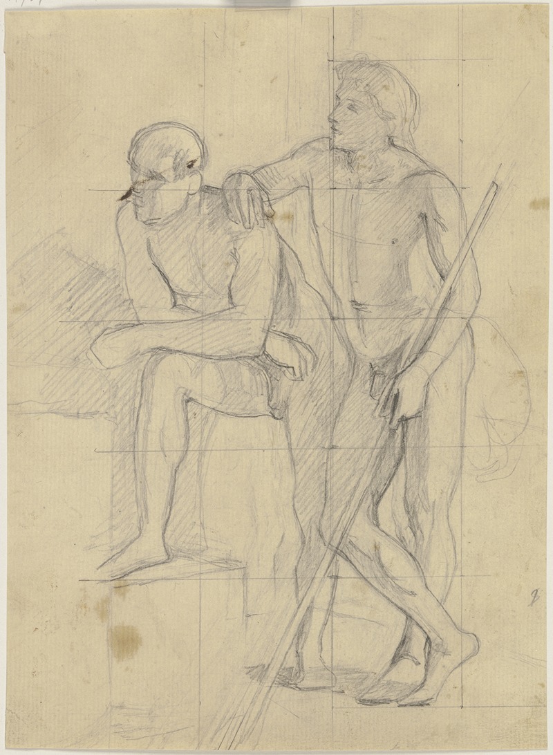 Two male nudes by Якоб Беккер — digital art print download